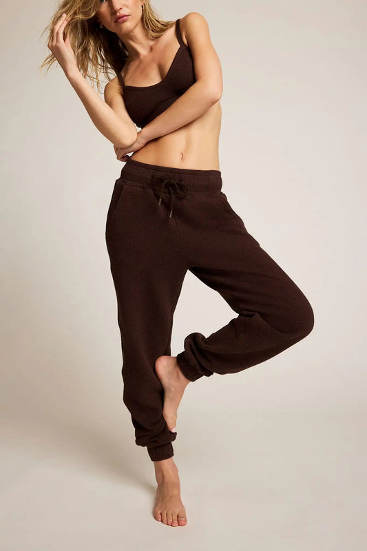 Waffle Knit Jogger in Espresso