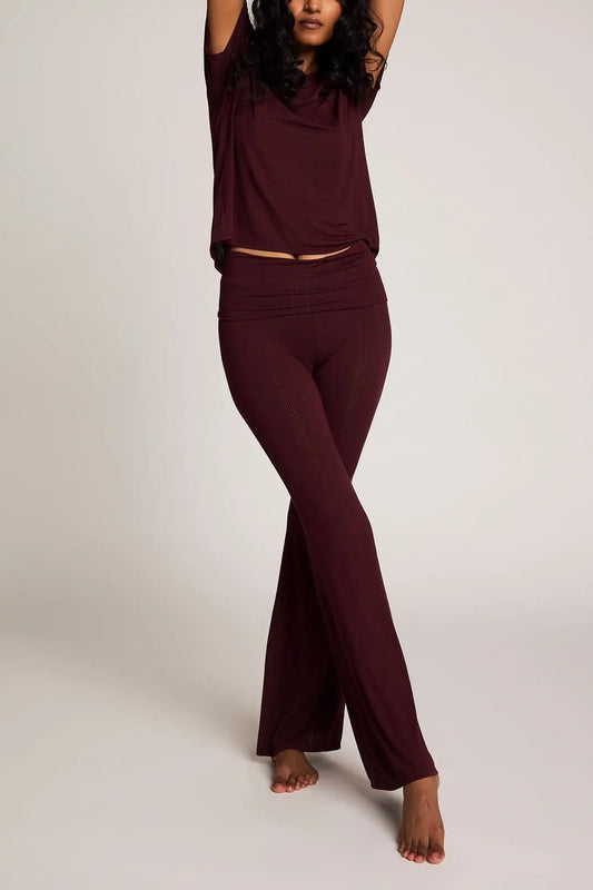 Whipped Roll Down Pant in Garnet